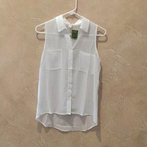 NWT white button up sleeveless